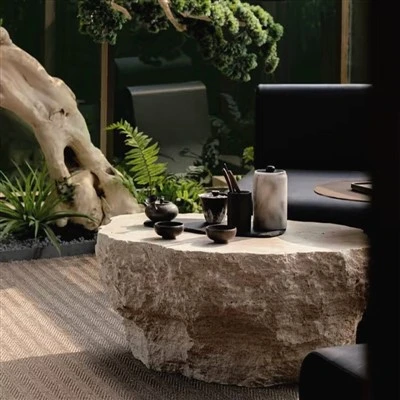 Stone Table and Bench Set